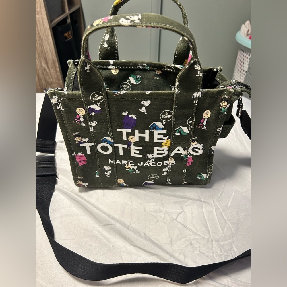 Marc Jacobs Green Crossbody Bag with Multicolor Print